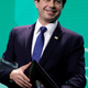 Buttigieg delivers remarks at the US Conference of Mayors.
